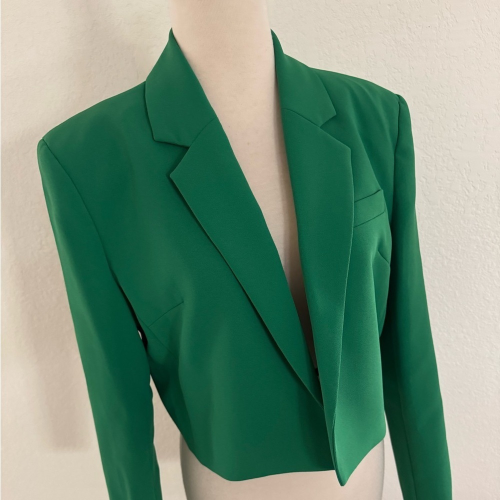 PINKO Stretch Crepe Spencer Jacket Lapel‎ Collar Long Sleeve Lined Women's Sz. 8